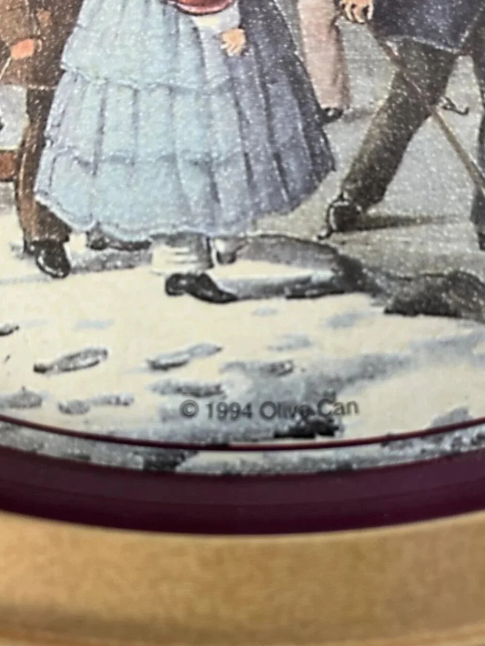 Currier & Ives Winter Pastime Metal Serving Tray 13” Vintage 1994